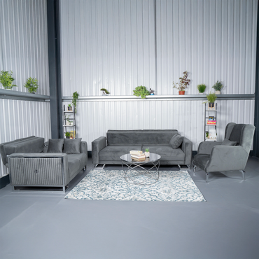 Lorena Elegant Dark Gray 3+2+1 Seater Sofa Set
