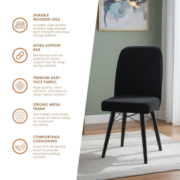 Black Wooden  Extendable Dining Table and 6 Chairs