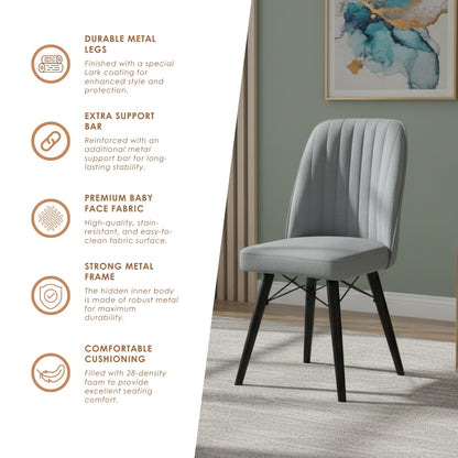 Gray Wooden Extendable Dining Table and 6 Chairs