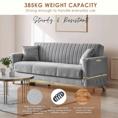 Istanbul Modern Gray 3+2+1 Seater Sofa Bed