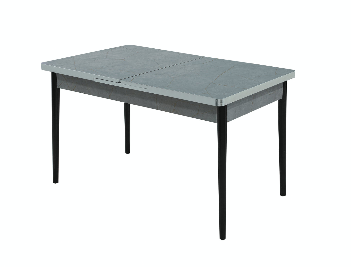 Gray Wooden Extendable Dining Table and 6 Chairs