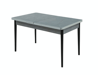 Gray Wooden Extendable Dining Table and 6 Chairs