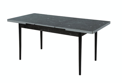 Black Wooden  Extendable Dining Table and 6 Chairs