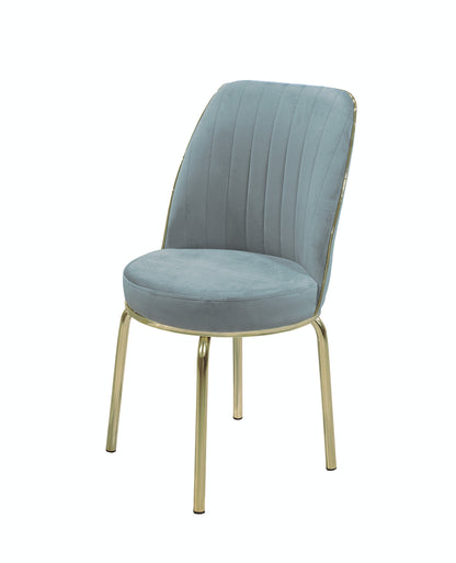 Gray Extendable Dining Table with Tempered Glass Top & Metal Legs +6 Upholstered Chairs