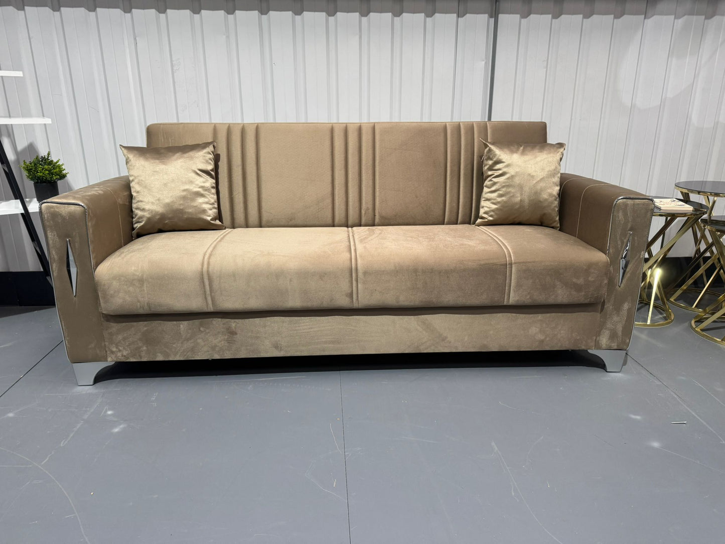 Diamond Elegant Cream Beige 3+2+1 Seater Sofa Bed