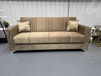 Diamond Elegant Cream Beige 3+2+1 Seater Sofa Bed