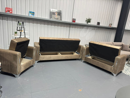 Diamond Elegant Cream Beige 3+2+1 Seater Sofa Bed