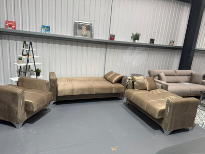 Diamond Elegant Cream Beige 3+2+1 Seater Sofa Bed
