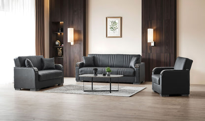 Leather Seater Sofa - Black