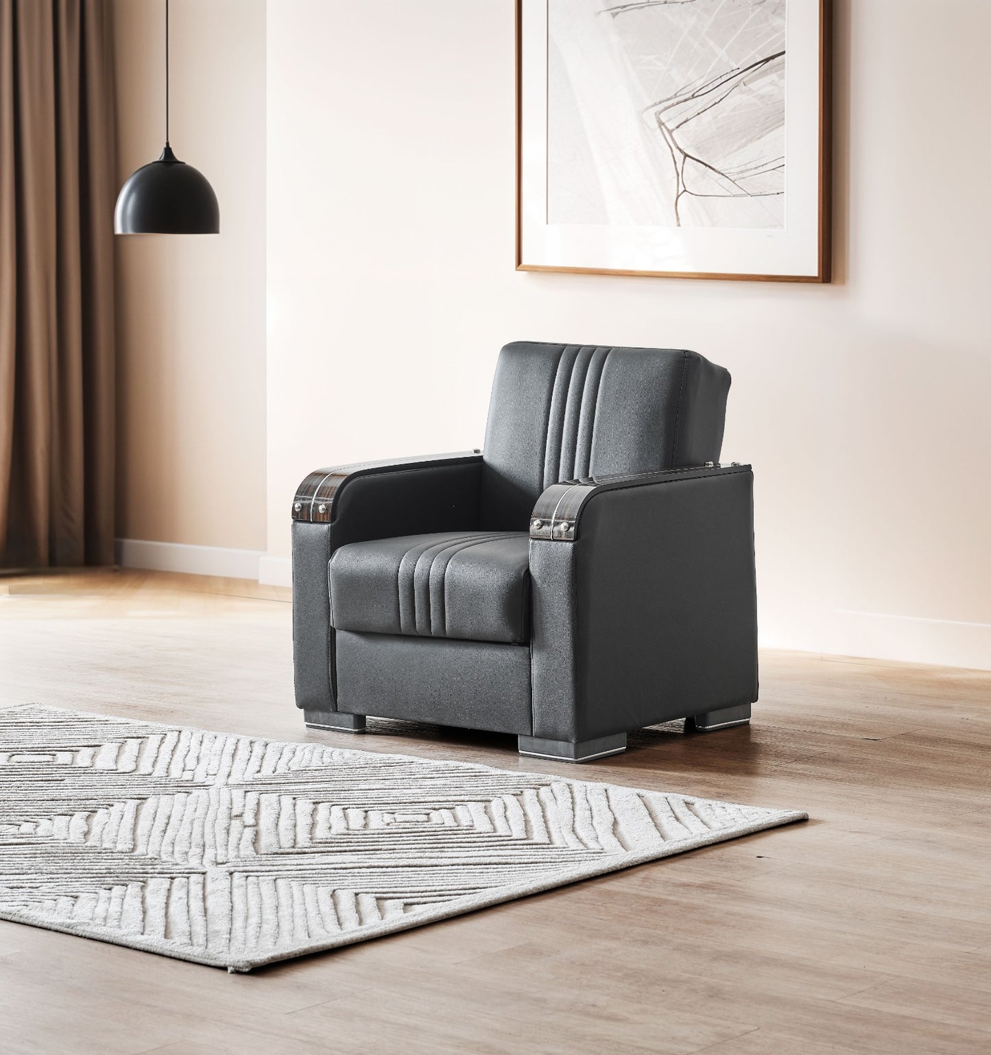 Leather Seater Sofa - Black