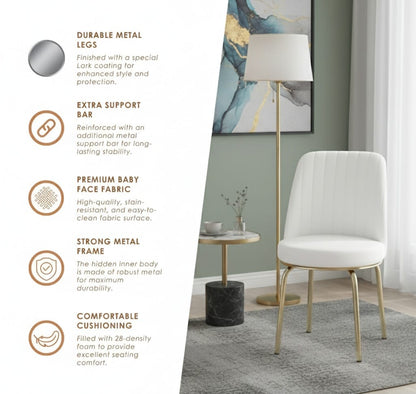 White Gold Effect Dining Table and 6 Chairs