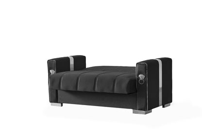 Lion Modern Black Silver 3+2+1 Seater Sofa Bed