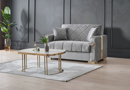 Lion Modern Gray Gold  3+2+1  Seater Sofa Bed