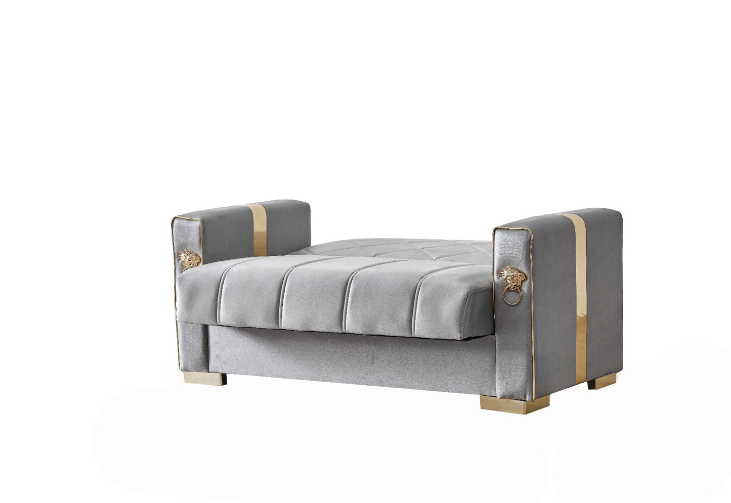 Lion Modern Gray Gold  3+2+1  Seater Sofa Bed