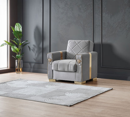 Lion Modern Gray Gold  3+2+1  Seater Sofa Bed