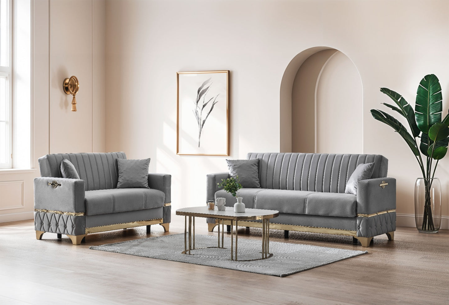Istanbul Modern Gray 3+2+1 Seater Sofa Bed