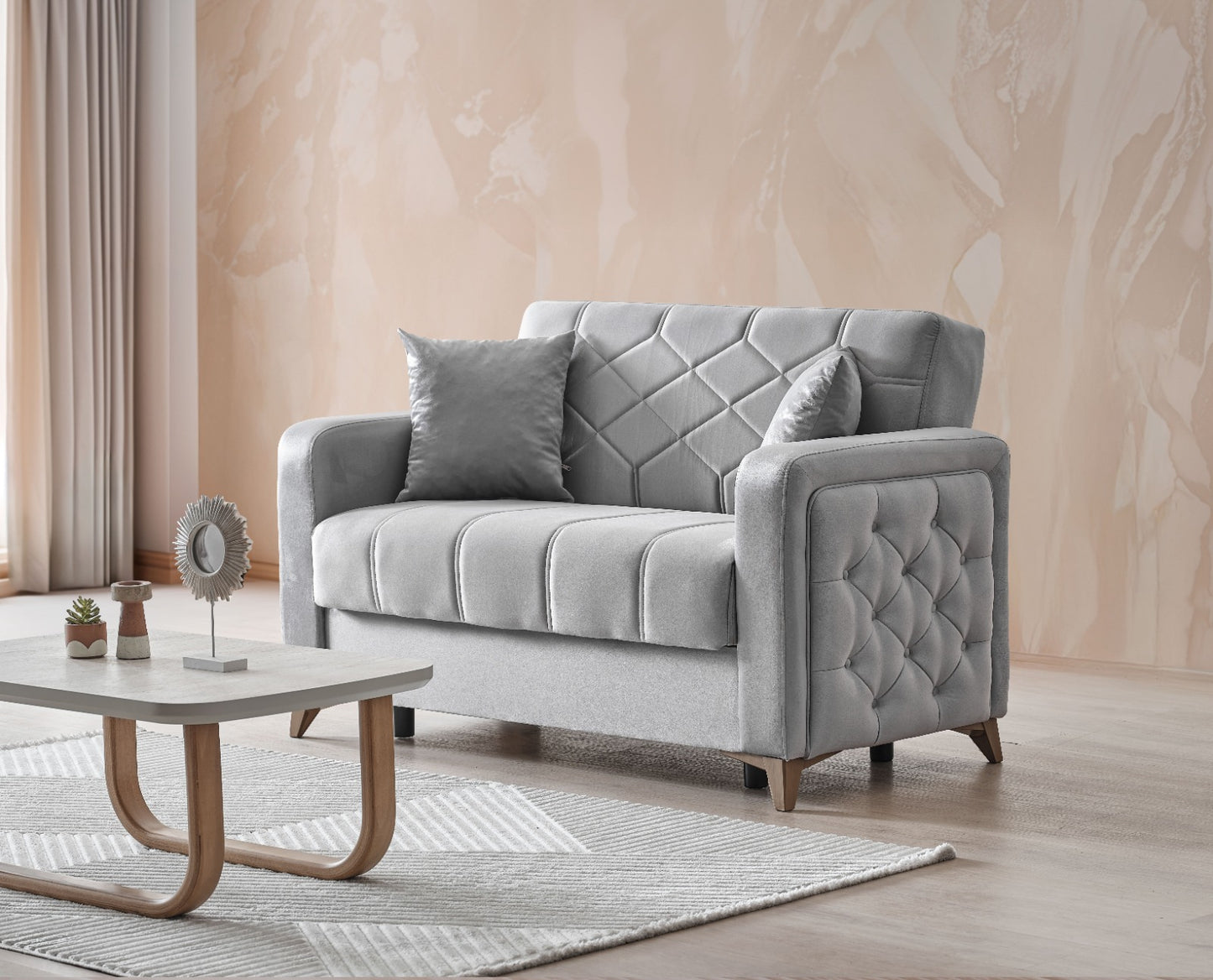 Chester 3+2+1 Seater Sofa Bed -  Gray