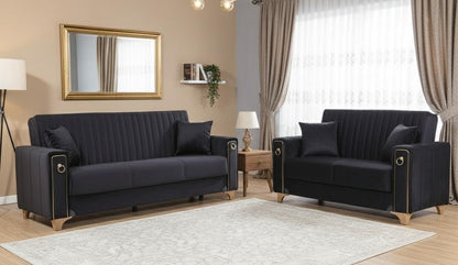 Violet 3+2+1 Seater Sofa Bed - Black