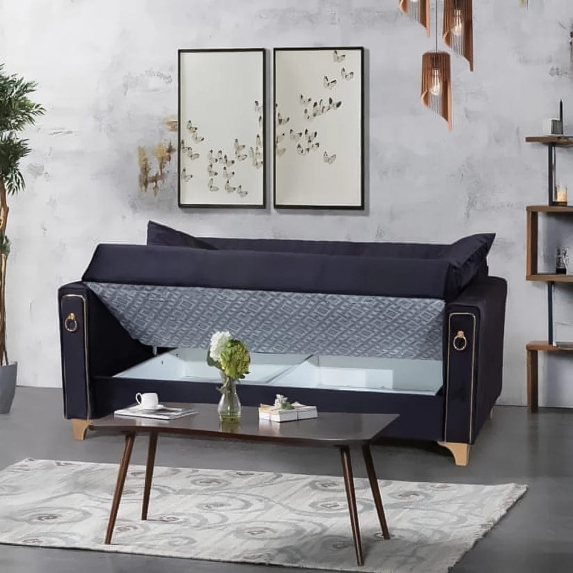 Violet 3+2+1 Seater Sofa Bed - Black