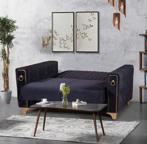 Violet 3+2+1 Seater Sofa Bed - Black