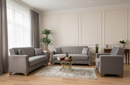 Violet 3+2+1 Seater Sofa Bed - Gray