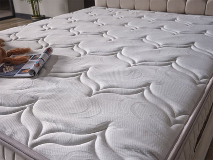 Upholstered Bed with Headboard and Base Boards