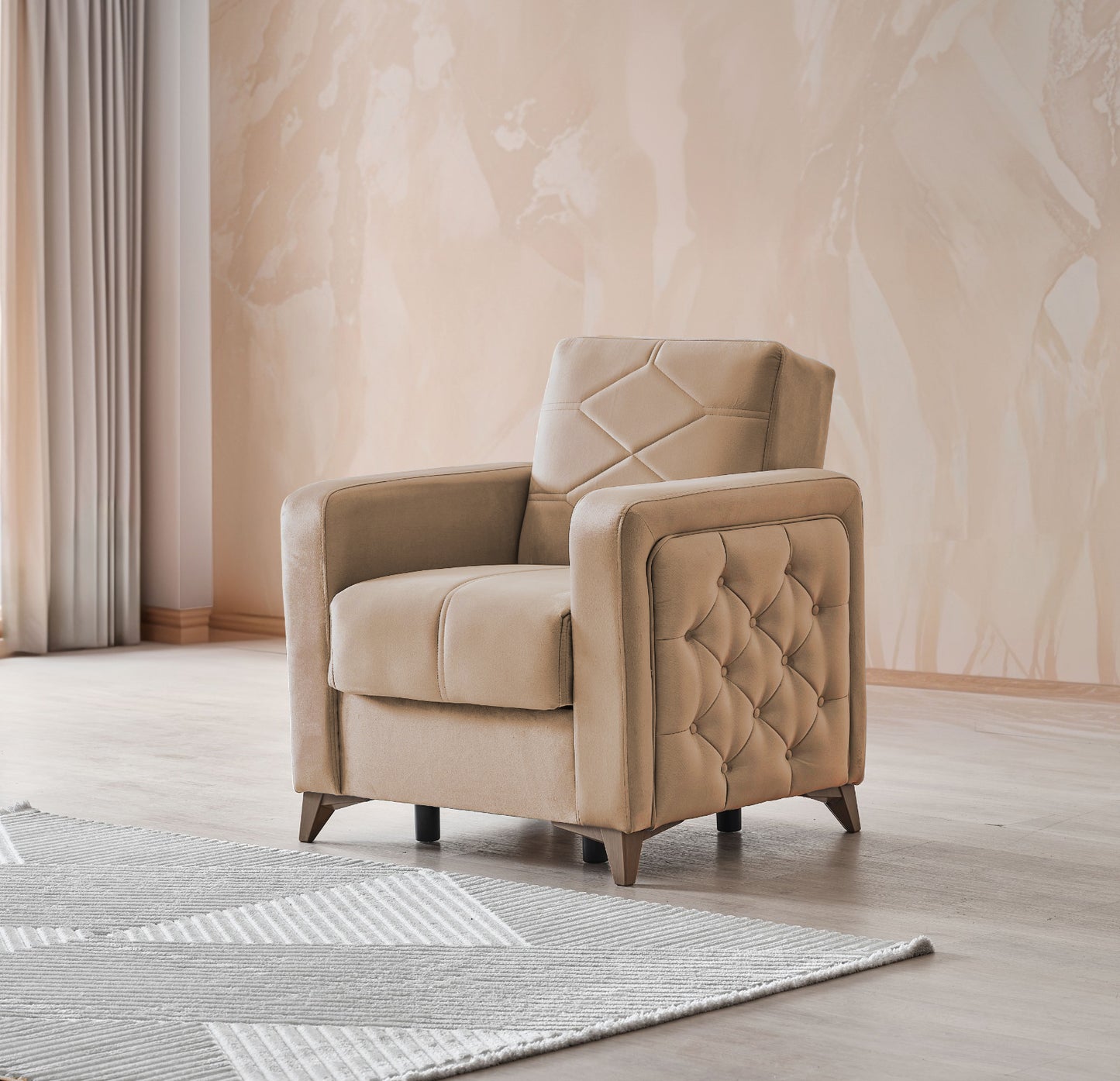 Chester 3+2+1 Seater Sofa Bed - Beige