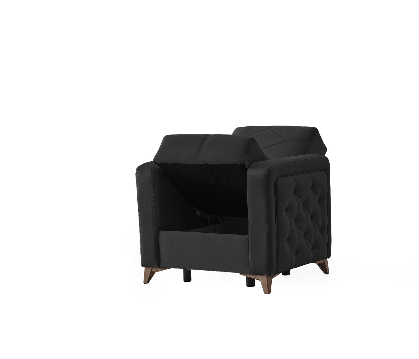 Chester 3+2+1 Seater Sofa Bed -  Black