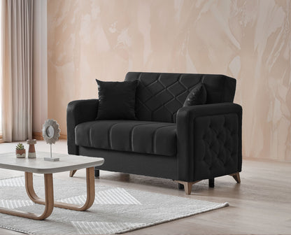 Chester 3+2+1 Seater Sofa Bed -  Black