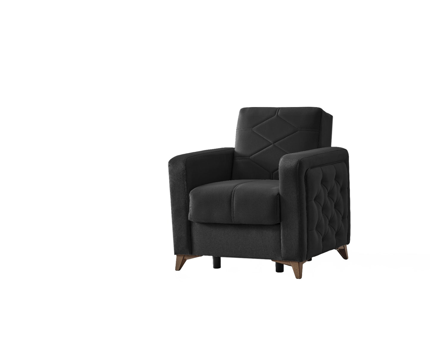 Chester 3+2+1 Seater Sofa Bed -  Black