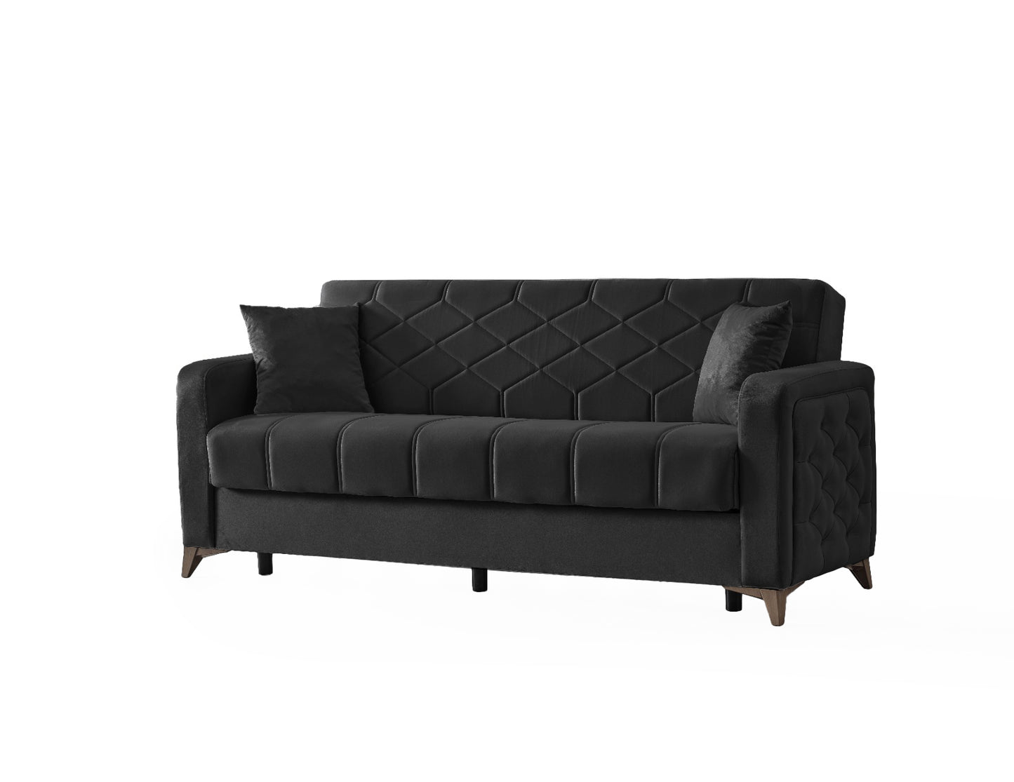 Chester 3+2+1 Seater Sofa Bed -  Black