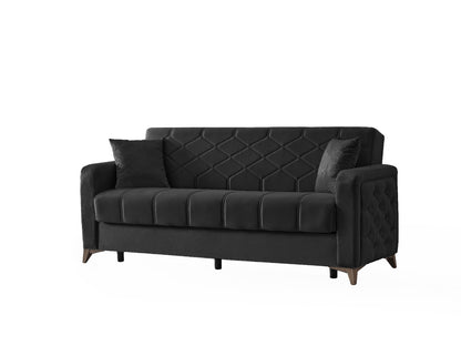 Chester 3+2+1 Seater Sofa Bed -  Black