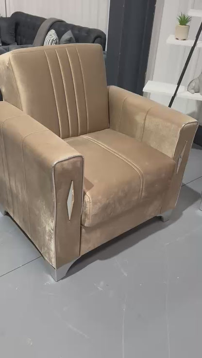 Diamond Elegant Cream Beige 3+2+1 Seater Sofa Bed