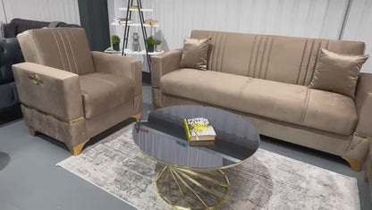 Istanbul Modern Beige 3+2+1 Seater Sofa Bed