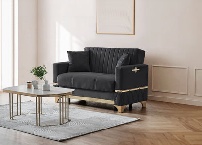Istanbul Modern Black 3+2+1 Seater Sofa Bed